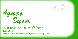 agnes dusa business card